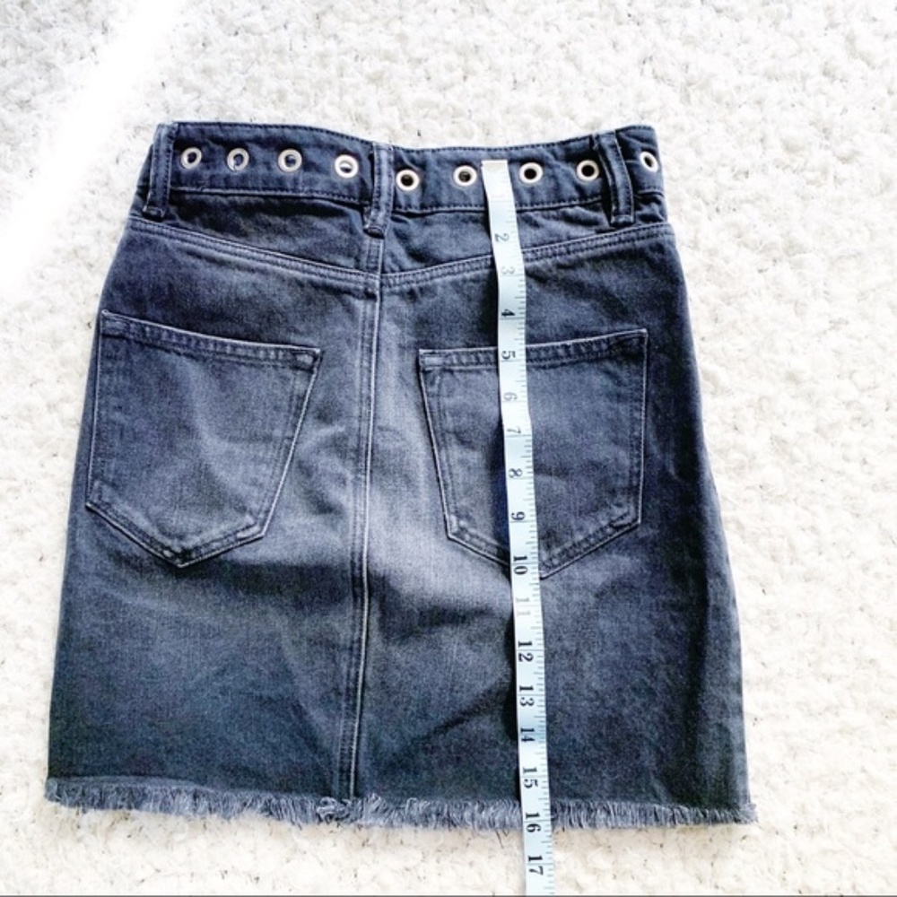 ALL SAINTS Lila Eyelet Black Denim Mini Skirt NWT - Picture 7 of 9